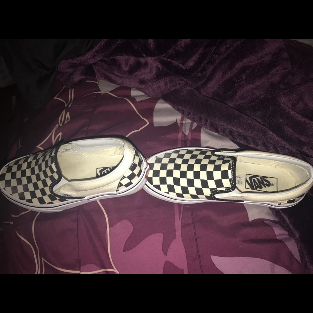 Checkerboard slip on vans size 5.5 in women's